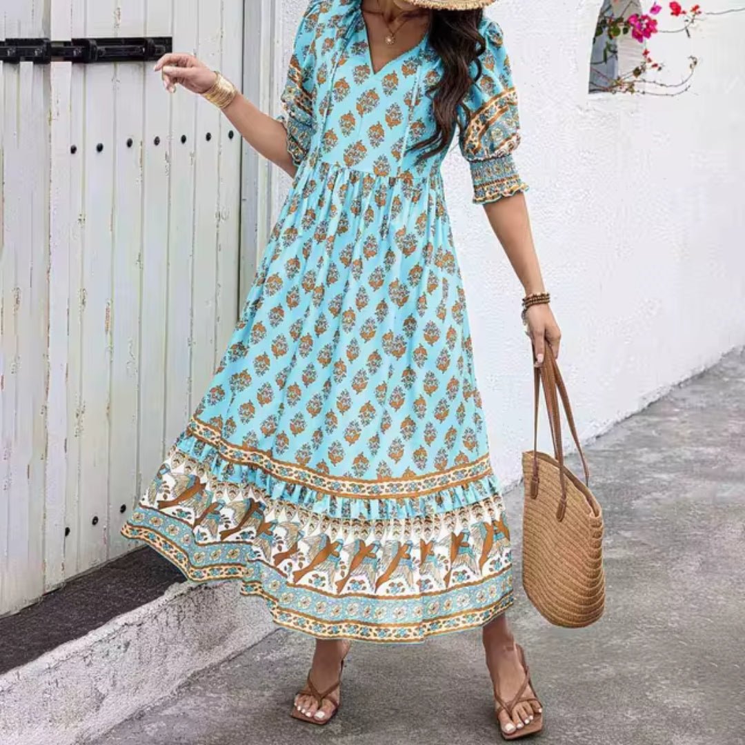 | Elegant Dress in Sunset Breeze