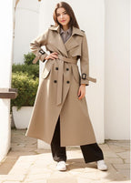 Belt Buttons Long Trench Coats