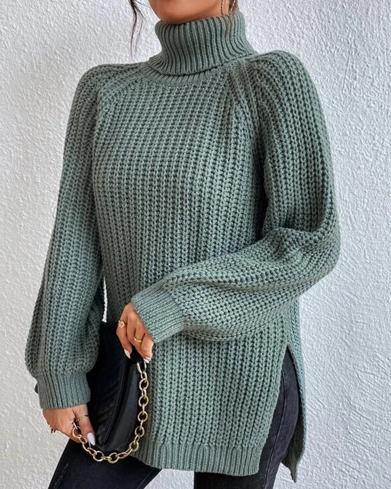 | Women's Winter Ribbed Turtleneck Sweater