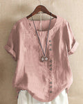 | Women’s Casual Blouse in Summer Fabric with Button Detail