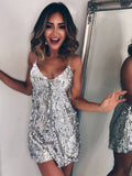 Sequins Sexy Camisoles Formal Dress Mini&Short Dresses
