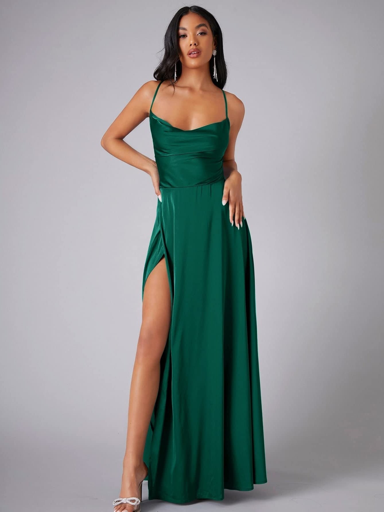 Slimming, Figure-hugging Backless Halter-neck Long Dress