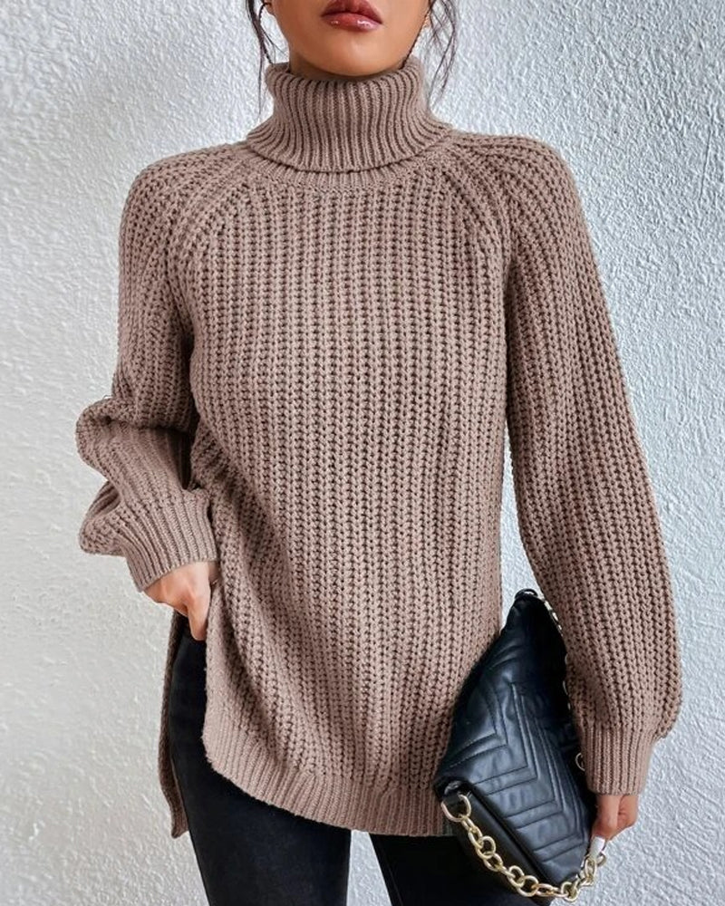 | Women's Winter Ribbed Turtleneck Sweater