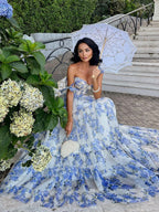 Floral Print Off-shoulder Long Dress