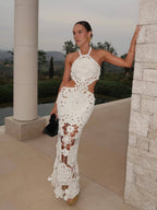 Halter Neck Long Dress With Exposed Hips