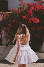 Tie Shoulder Tiered Ruffle Babydoll Mini Dress
