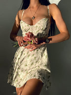 Floral Print Mini Dress With Spaghetti Straps