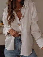 Heart-shaped Single-breasted Buckle Elegant Commute Shirts