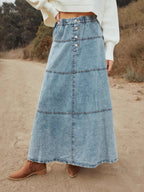 Denim Layered Splicing Skirts