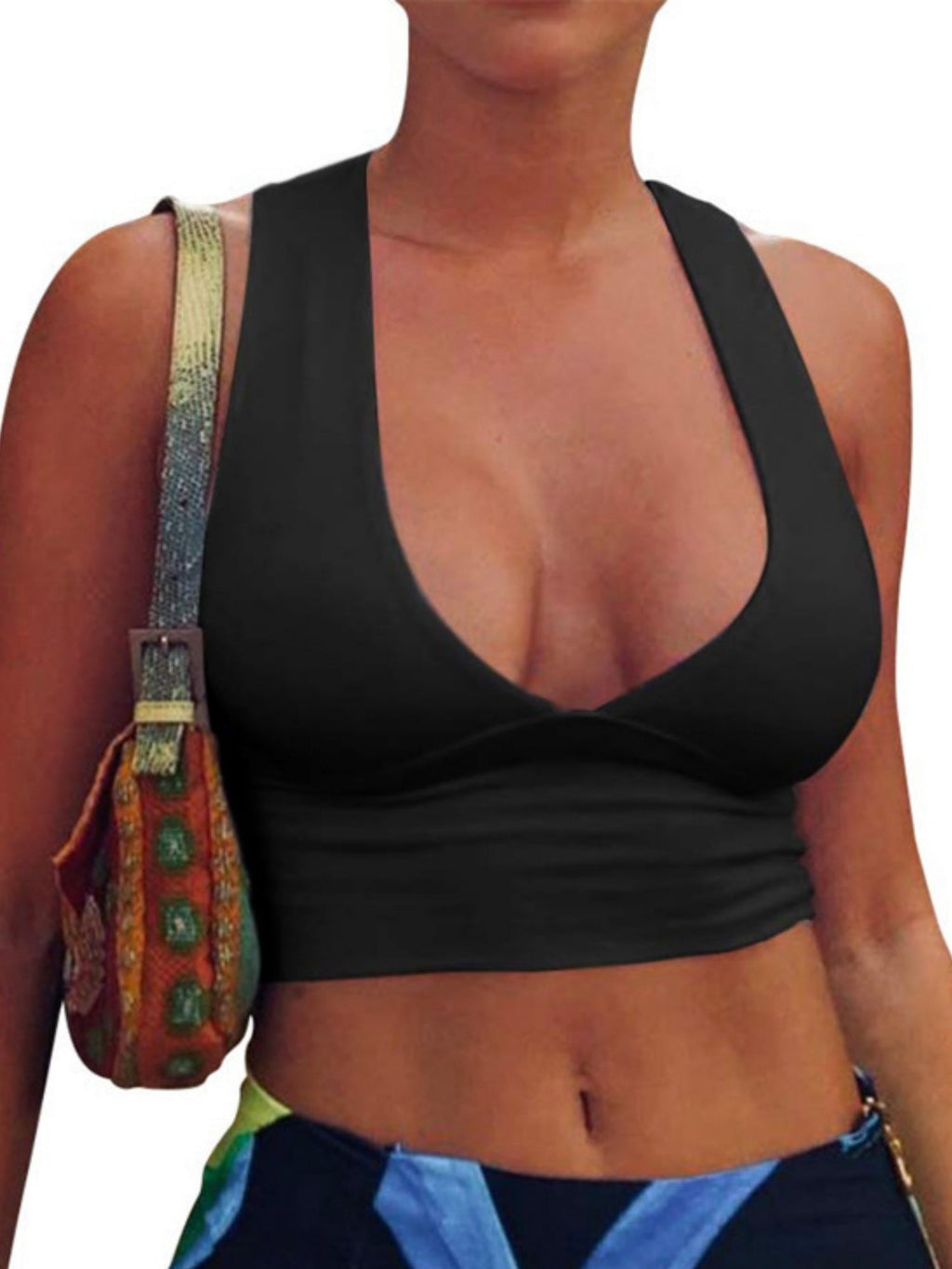 Deep V Tight-fitting Backless Exercise Yoga Tank Top