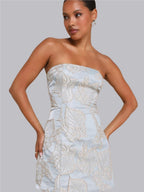 Brocade Jacquard Tube Top Parties Mini&Short Dresses