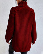 | Women's Winter Ribbed Turtleneck Sweater