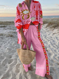 Hawaiian Vacation Style Shirt Casual Two-piece Set