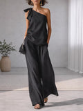 Bandage Jacket Wide-leg Pants Set 2-piece Sets