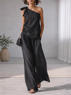 Bandage Jacket Wide-leg Pants Set 2-piece Sets