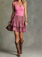 Simple Solid Color Patchwork Dress
