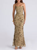 Low-cut Sleeveless Sexy Backless Tie-up Long Dress