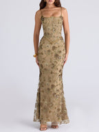 Low-cut Sleeveless Sexy Backless Tie-up Long Dress