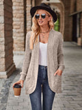 Roughed Ribs Leisure Splicing Long Sleeve Cardigans