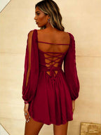Backless Bandage Simplicity Vacation Mini&Short Dresses