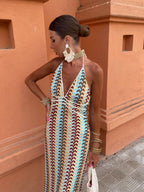Sunweave Halter Threads Lace Dress