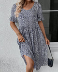 Matilde Timeless Round Neck Dress with Floral Print Designer Edit