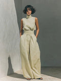 Cotton And Linen Sleeveless Trousers Casual Two-piece Set