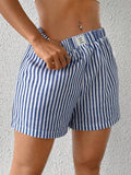 Stripes High-waisted Shorts