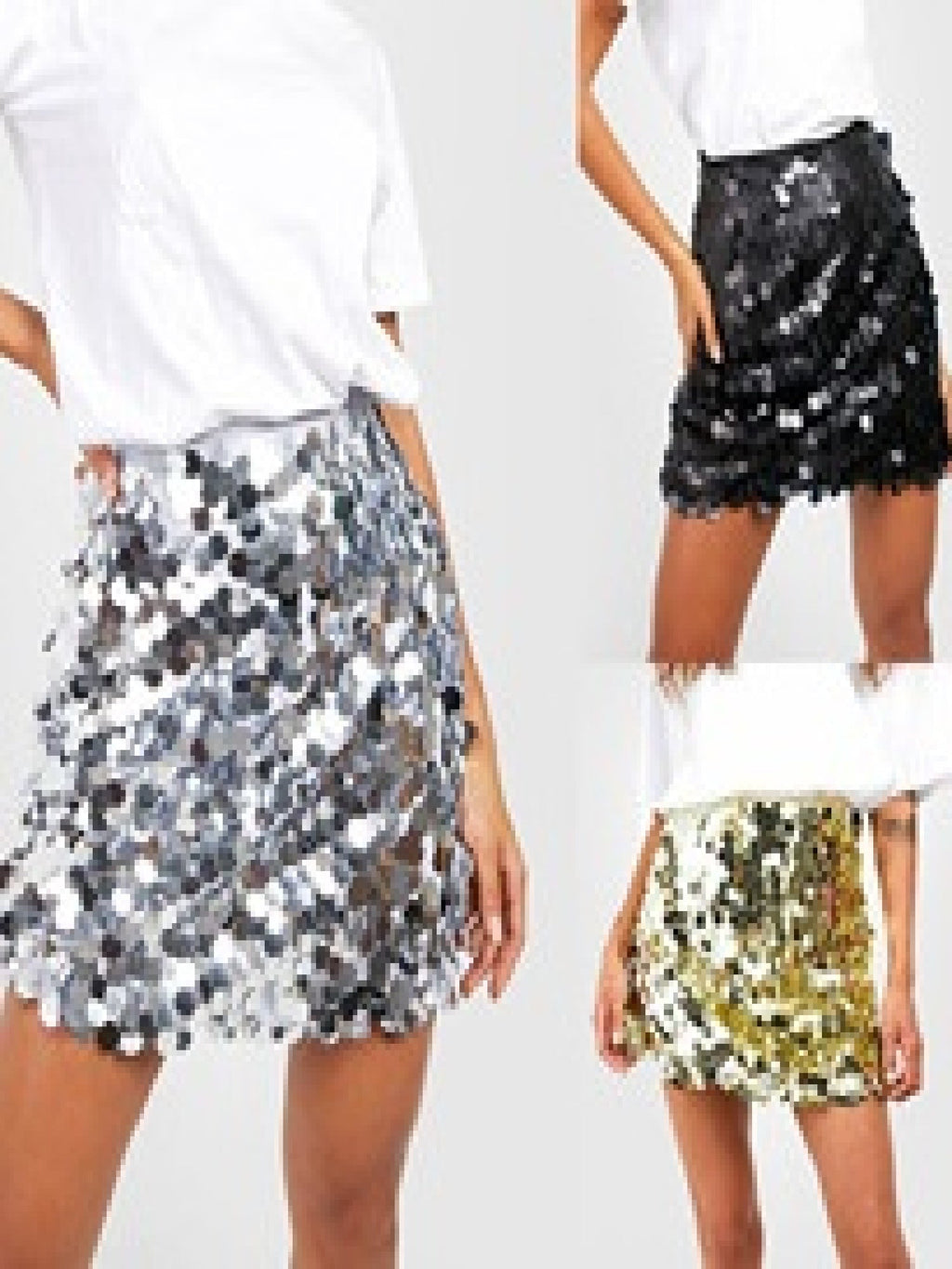 Sequins Hip Wrap High-waisted Short Skirt