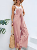 Solid Color Casual Pocket Jumpsuits