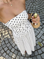 Off-shoulder Polka Dots A Grace Maxi Dresses