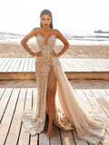 Sleeveless V-neck Lace Cutout Maxi Dresses
