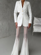 Mesh Stretch Bell-bottoms INS Loose Pants