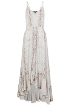 Snake Print V-Neck Tie Waist Flutter Sleeve Ruffle Hem Mini Dress
