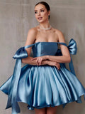 Strapless Satin Evening Dress