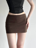 Low-rise Includes Inner Lining To Prevent Exposure Hip Wrap Short Skirt