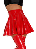 Glossy PU Leather Zipper Skirts