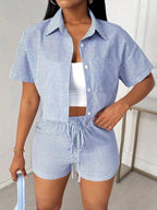 Stripes Shirt&Short 2-piece Sets