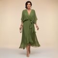 Elowen | V-Neck Chiffon Dress