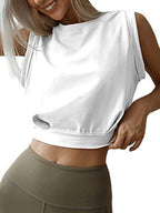 Sleeveless Running And Fitness Cropped Sports Vest