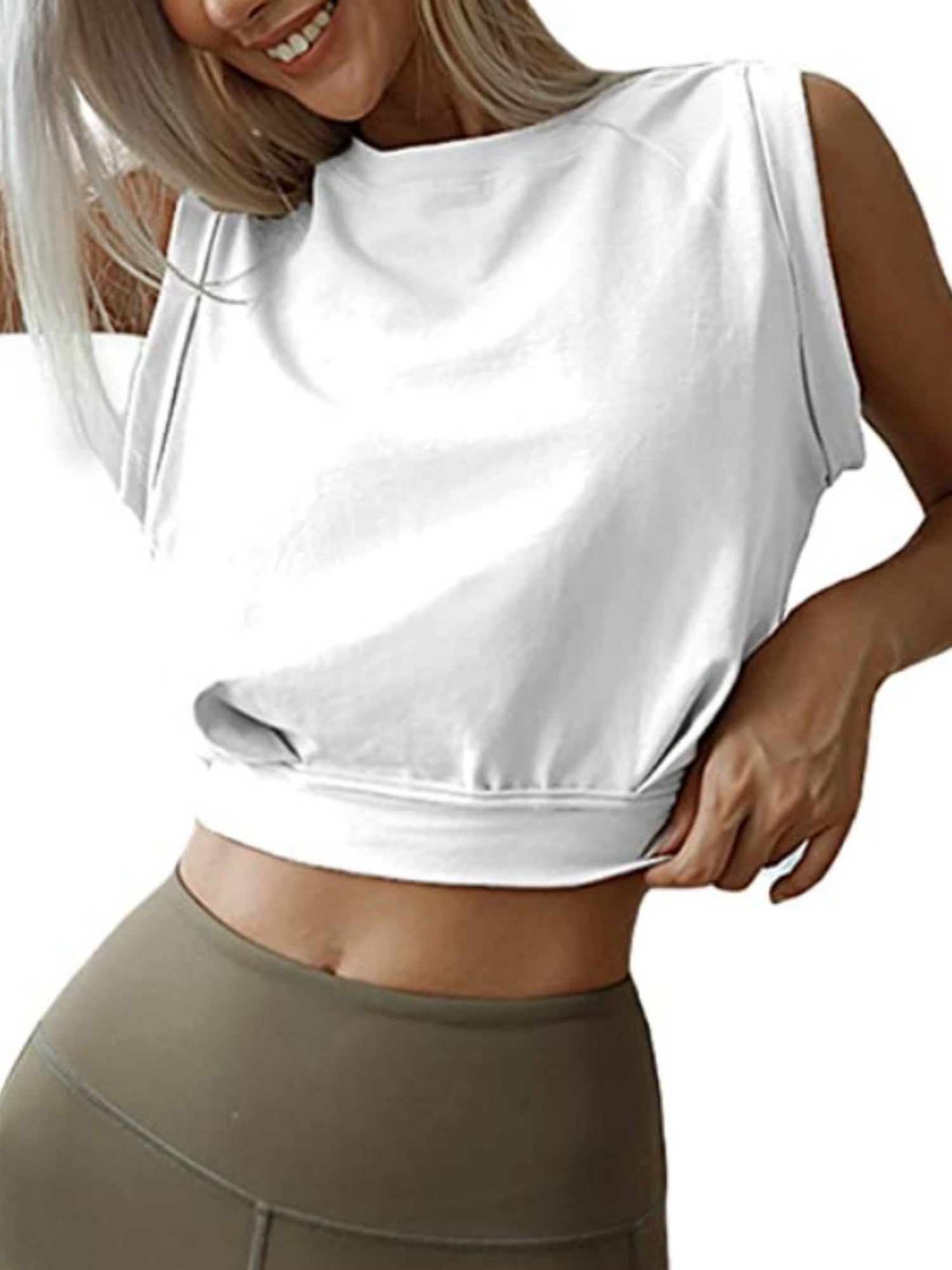 Sleeveless Running And Fitness Cropped Sports Vest