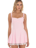 Splicing Straps And Suspenders Waist Shaping Mini&Short Dresses