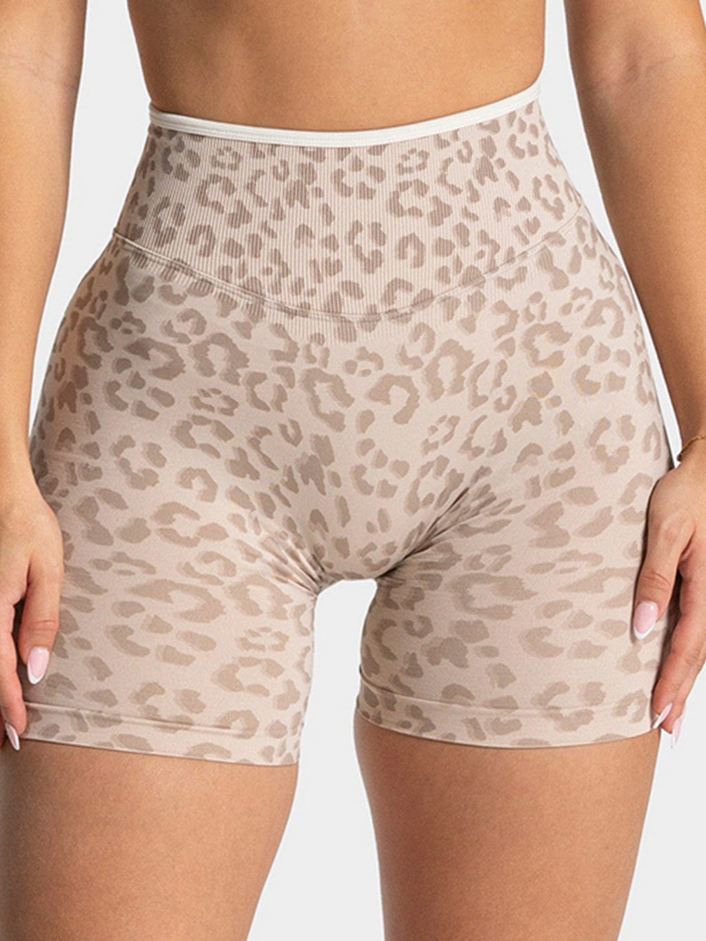 Leopard Print Seamless Buttock Lift Yoga Fitness Shorts