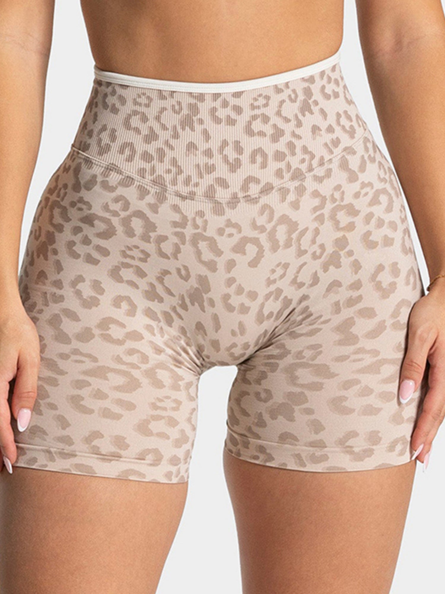 Leopard Print Seamless Buttock Lift Yoga Fitness Shorts