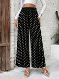 Polka Dots High-waisted Loose-fit Pants