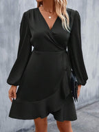 Satin Waist Low-cut Mini&Short Dresses
