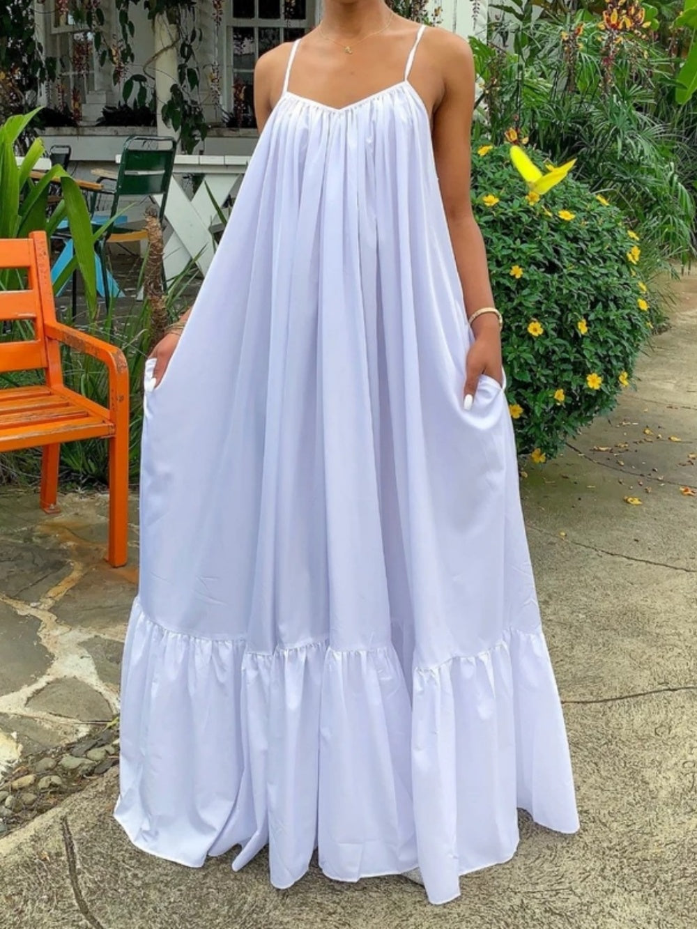 Sleeveless Halter Maxi Dress