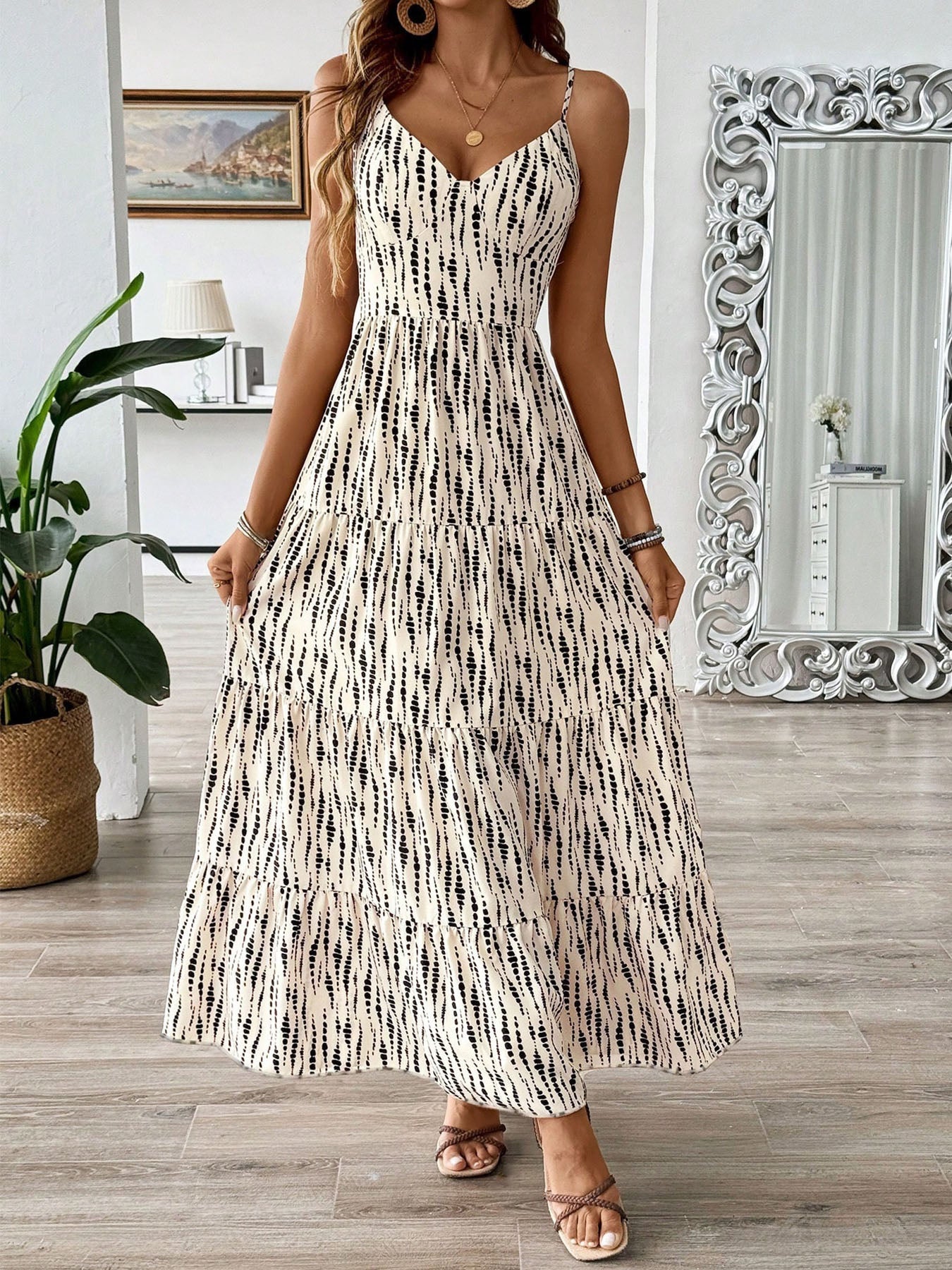 Irregular Striped Sling Two Sets