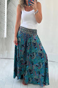 Elastic Waist Wide Leg Palazzo Printed Casual Pants