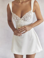 Sexy Lace Splicing Bandage A-shaped Arrangement Formal Dress Mini&Short Dresses